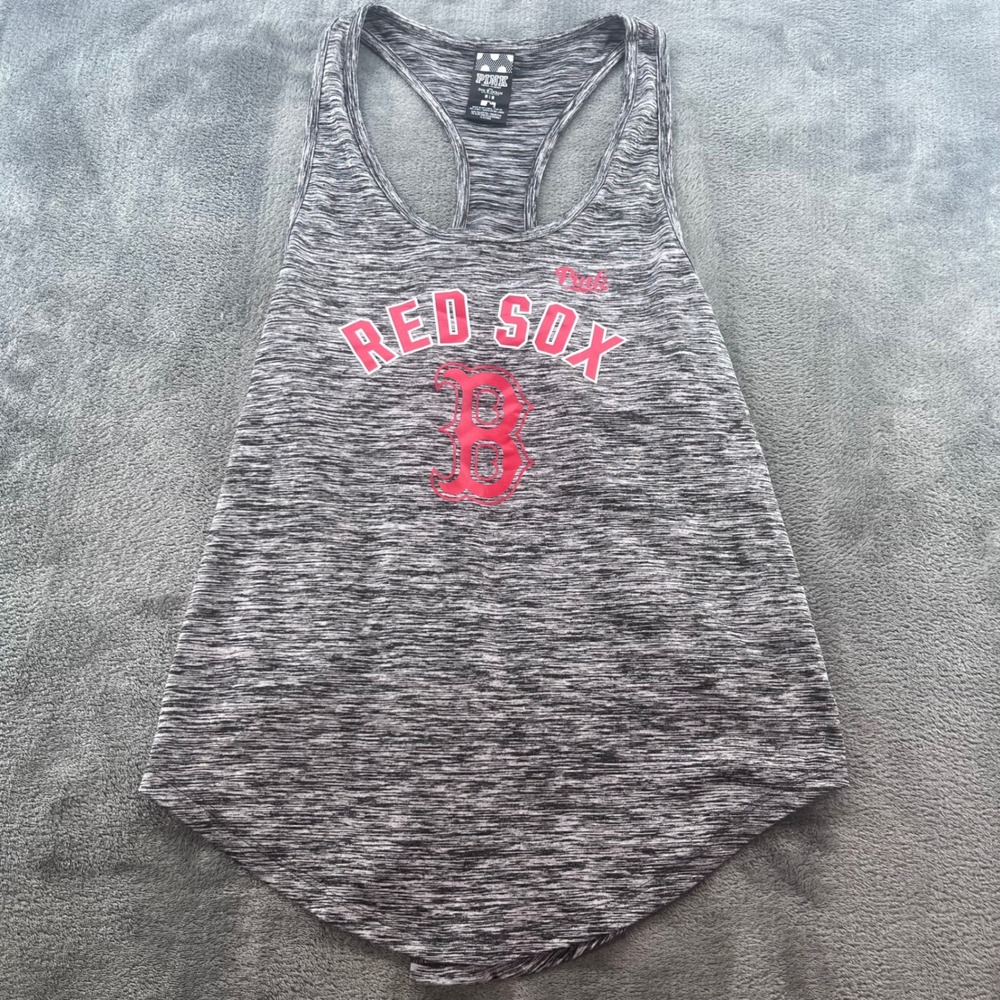 Pink Victoria's Secret Boston Red Sox Tank Top Medium Space Dye Racerback MLB
